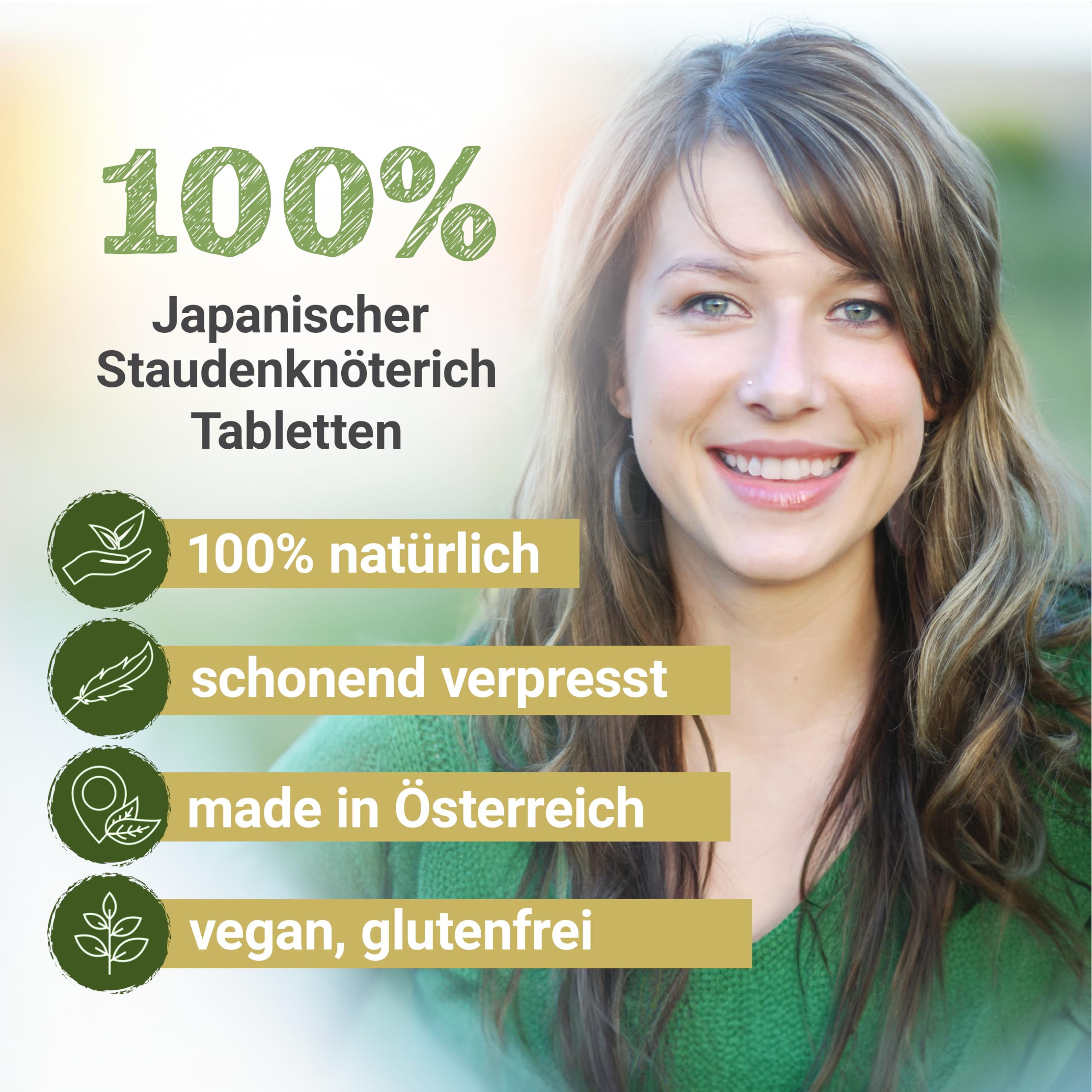 Japanischer Staudenknöterich Tabletten 600 mg | 70 Tabletten Polygonum cuspidatum | Qualität aus Österreich | aus gemahlener Wurzel | praktische Tabletten statt Kapseln | Fallopia japonica, Huzhang