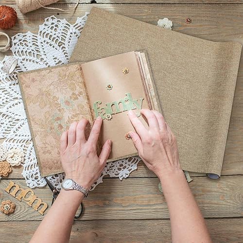 Miniatura 6 de PerKoop Paño de libro para encuadernación de libros, 40 x 16 pulgadas, superficie de tela, con respaldo de papel, archivo, europeo, duradero,