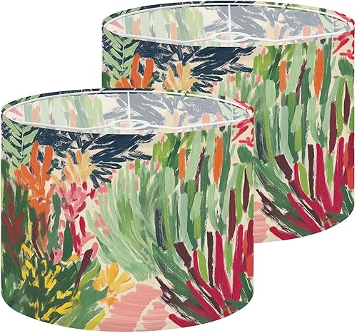 Miniatura 21 de Pantallas de lámpara naranja de mediados de siglo años 70 y 80 retro Morden abstracto geométrico, pantallas decorativas bohemias, 1 paquete de Multi