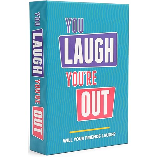 DSS Games You Laugh You're Out [Try Not to Laugh Family Card Game for Adults & Teens | White Elephant Gift for Adults | 125 Prompt Fun Cards for Family Game Nights, & Holiday Parties Ages 14+]
