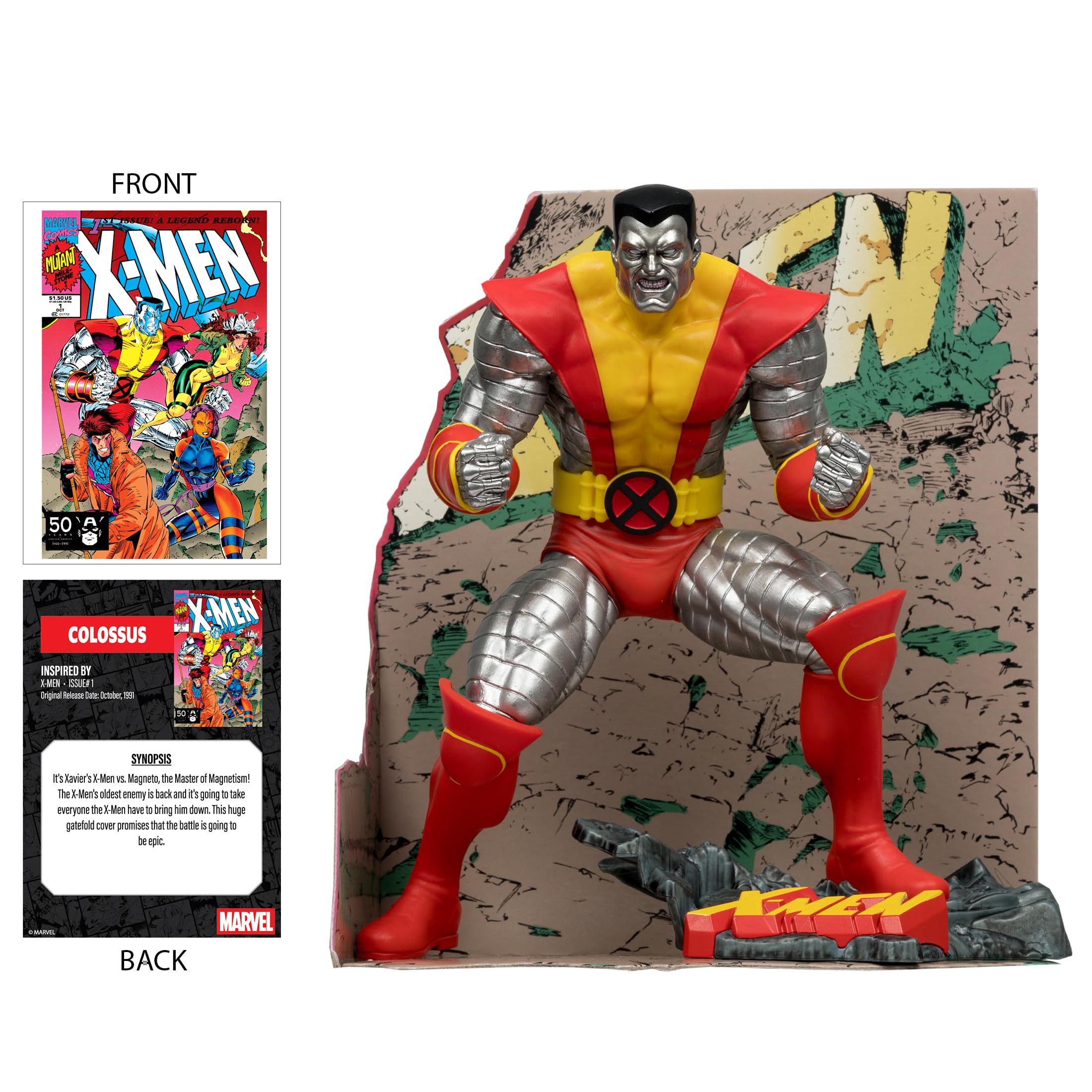 McFarlane Marvel Colossus 1:10th Scale Collectible with Scene (X-Men #1) Toys, Multicolor, 18 centimètres - Image 4