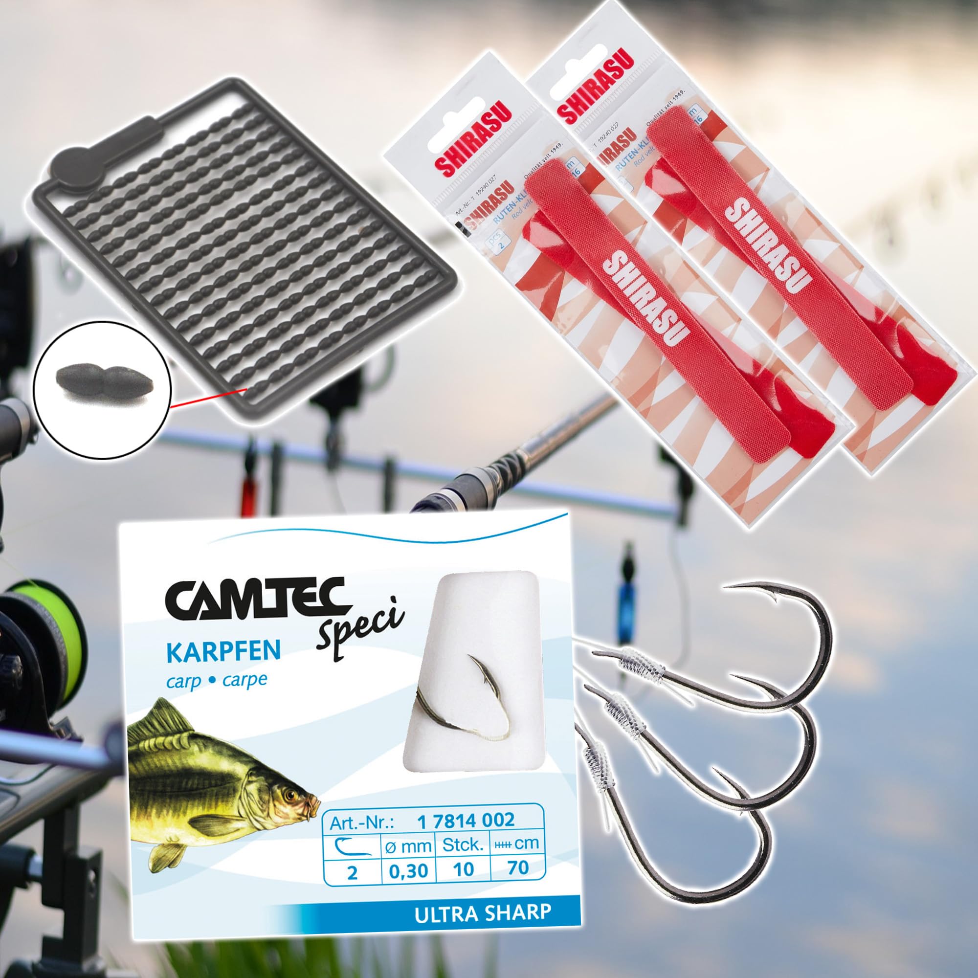 Fischzeux Karpfen Set komplett Profi CarpFX - Angelset 2 Ruten 2 Freilaufrollen