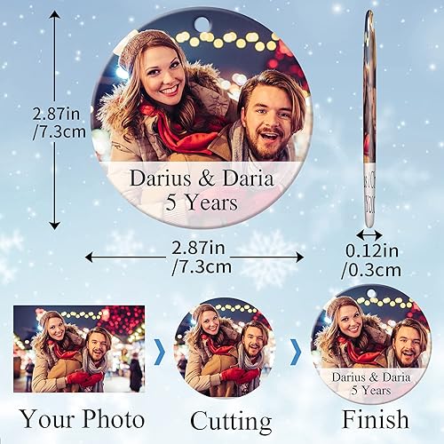 Miniatura 3 de Adornos de Navidad con fotos personalizadas, adornos personalizados de Navidad, decoración de árbol colgante personalizada, regalos de imagen para