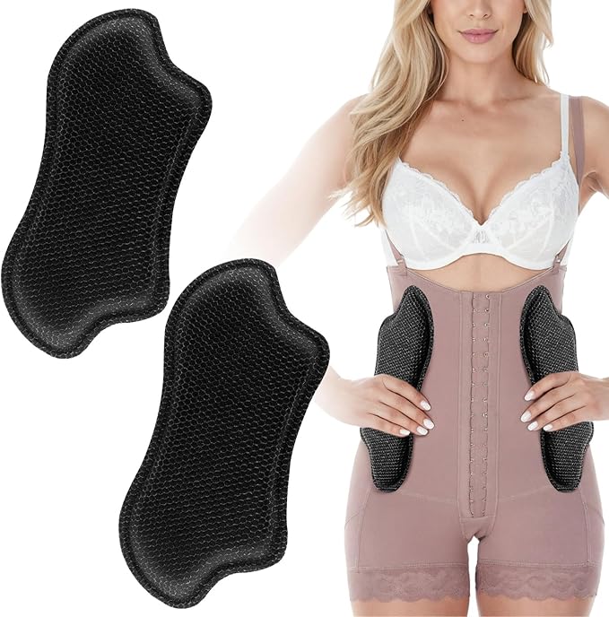 2PCS Non-Slip Side Lipo Foam Pads, 0.5IN Thick Comfort, Waist Shaping Padding for Post-Surgery Compression Garments