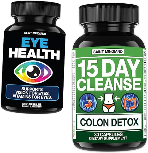 15 Day Cleanse Colon Detox - con - Suplemento Vitaminas para el Cuidado de los Ojos y la Visión 60 Cápsulas