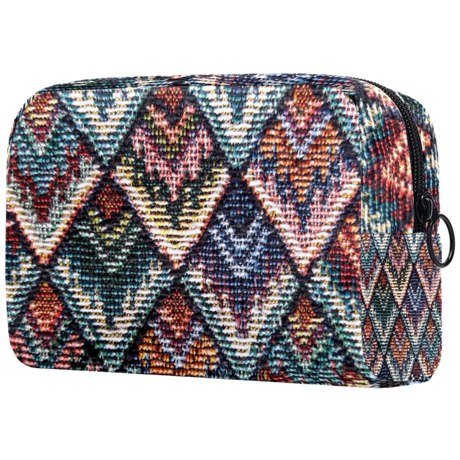 Makeup Bags For Traveling Large Fabric Texture Versatile Cosmetic Organizer With Zipper Portable Women And Girls Makeup Case