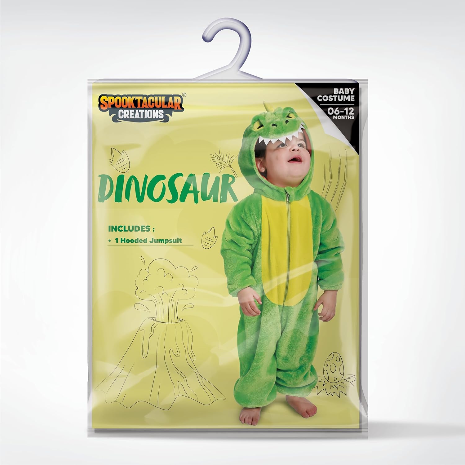 Spooktacular Creations Halloween Baby Dinosaur Costume, Unisex Dinosaur Jumpsuit for Halloween Cosplay Costume Themed Party - Image 5