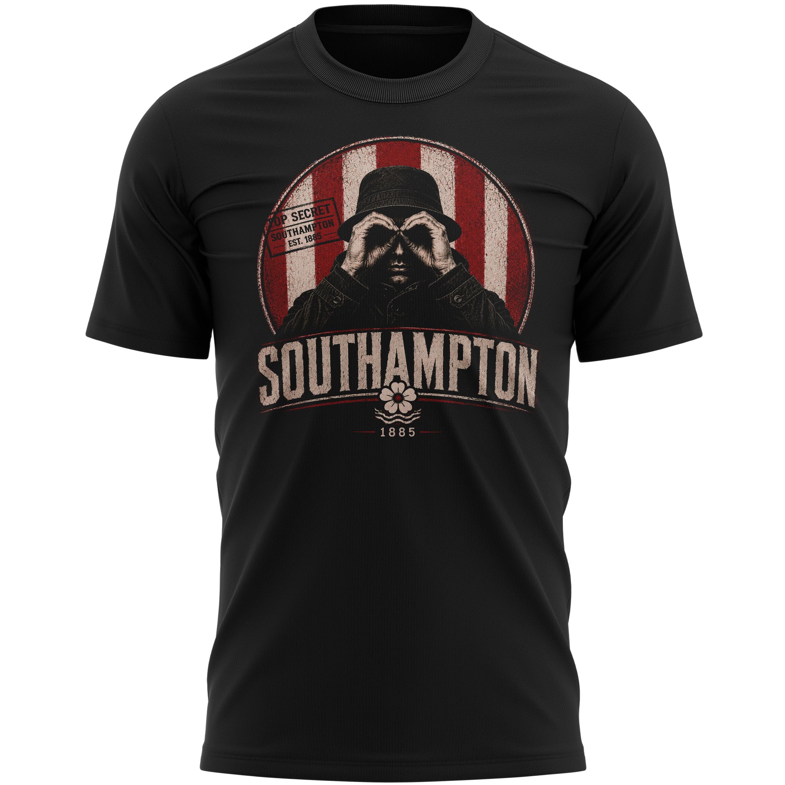 Funny Mens Southampton Spy T Shirt - Top Secret 1885 Spygate Football Tee Supporters Fans, M, Black