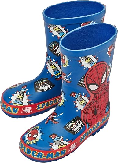 Stivali Di Gomma Impermeabili Per Bambini Marvel Spiderman – Con Stampa Fumetto, Suola Antiscivolo, Per Giorni Di Pioggia
