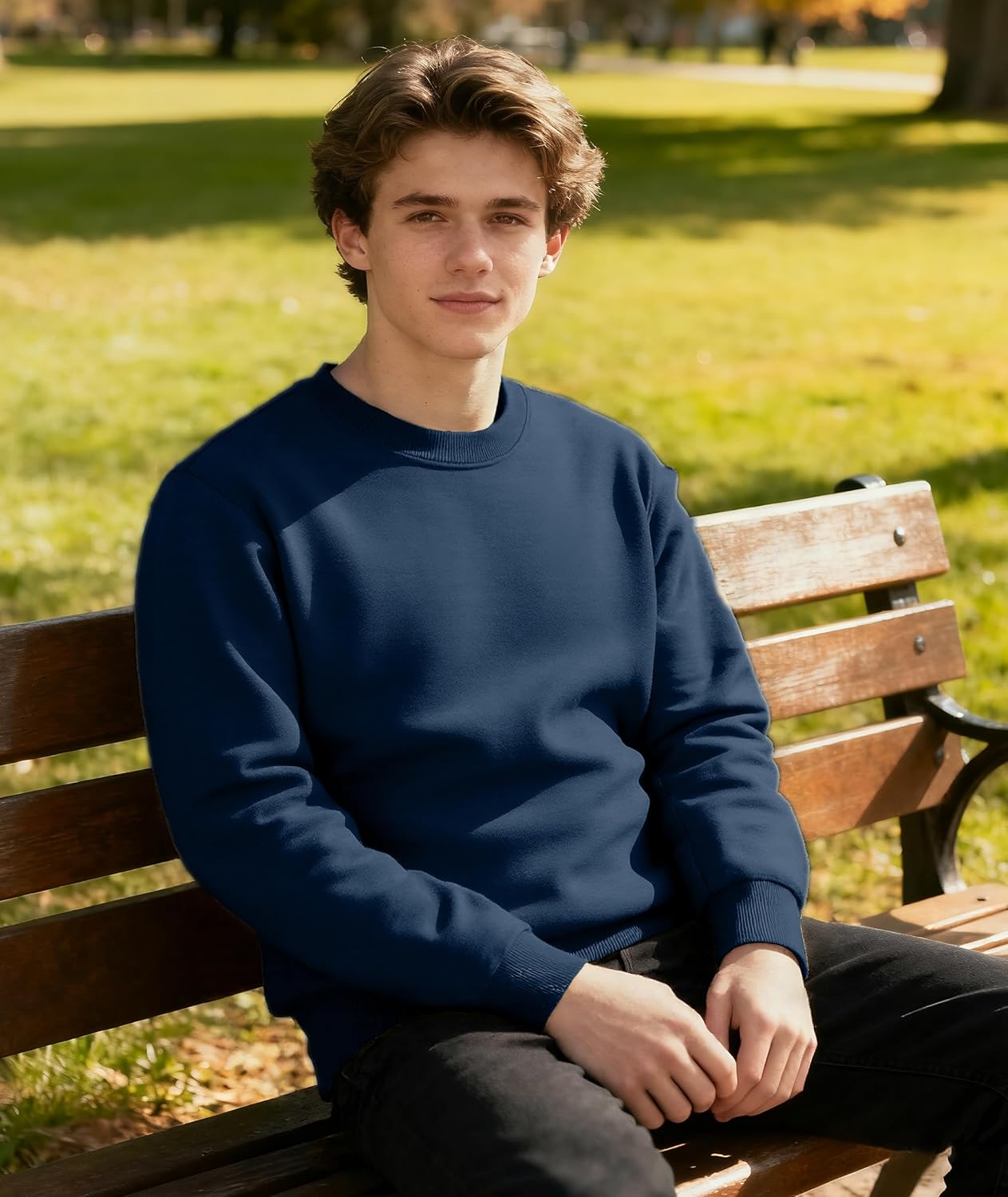 ZITY Mens Warm Winter Heavy Sweatshirt Fleece Pullover Crewneck Thick Sherpa Lined Thermal Sweatshirts Sherpa Sweater - Image 3