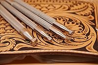 Vista 7 de Biselador de ángulo liso Herramienta de estampado de cuero Juego de biselado 4 unids Sellos biseladores de corte inferior 304 de acero inoxidable