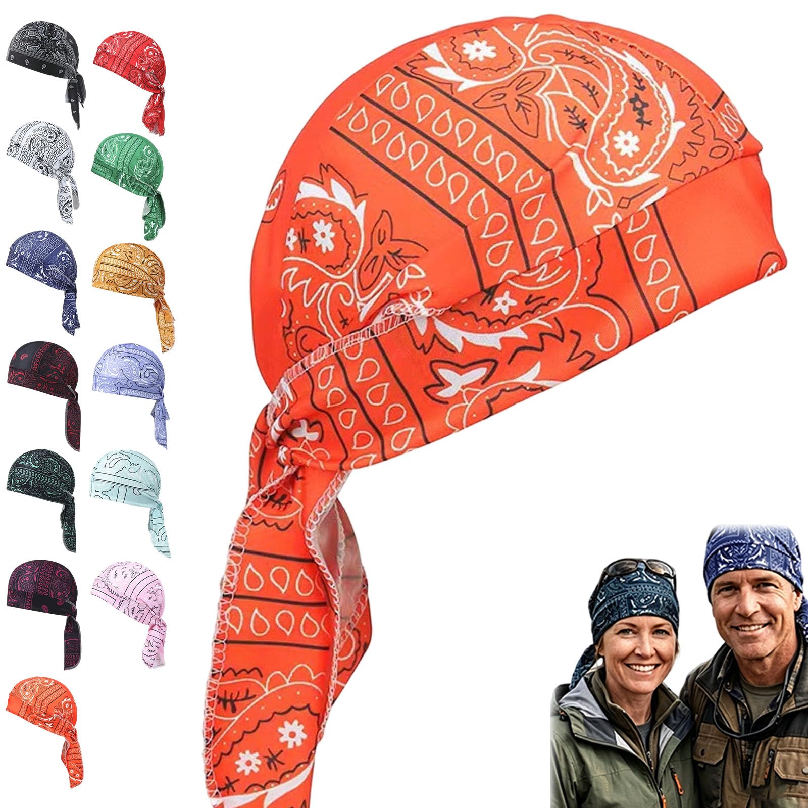 fjaldjfu 2026 New Paisley Cooling Headscarf Cap, Breathable Elastic Cycling Sports Cap Sweat Wicking, Washable Bandana for Men & Women, Cycling, Running & Outdoor Sports (#9)