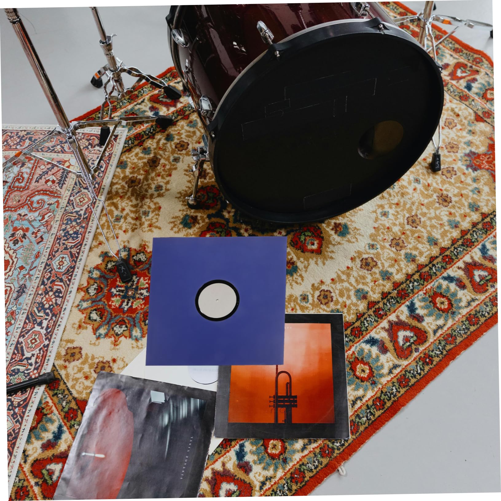 Custodia Giacca per Dischi in Vinile 12 Pollici in Carta Kraft Blu, Protezione Resistente per Album Vinile, Confezione da 10 Pezzi per Conservare e Mantenere Puliti i Dischi