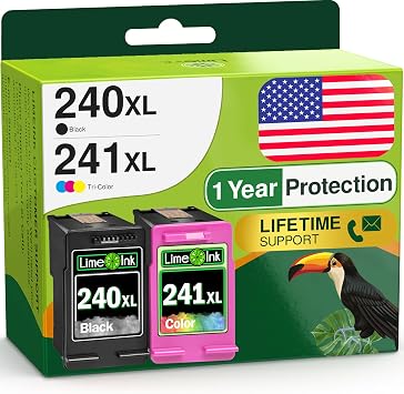 Limeink 2 Remanufactured Ink Cartridges for Canon 240XL/241XL Combo Pack - Black Ink for Canon MG3600/MG3620 Printer