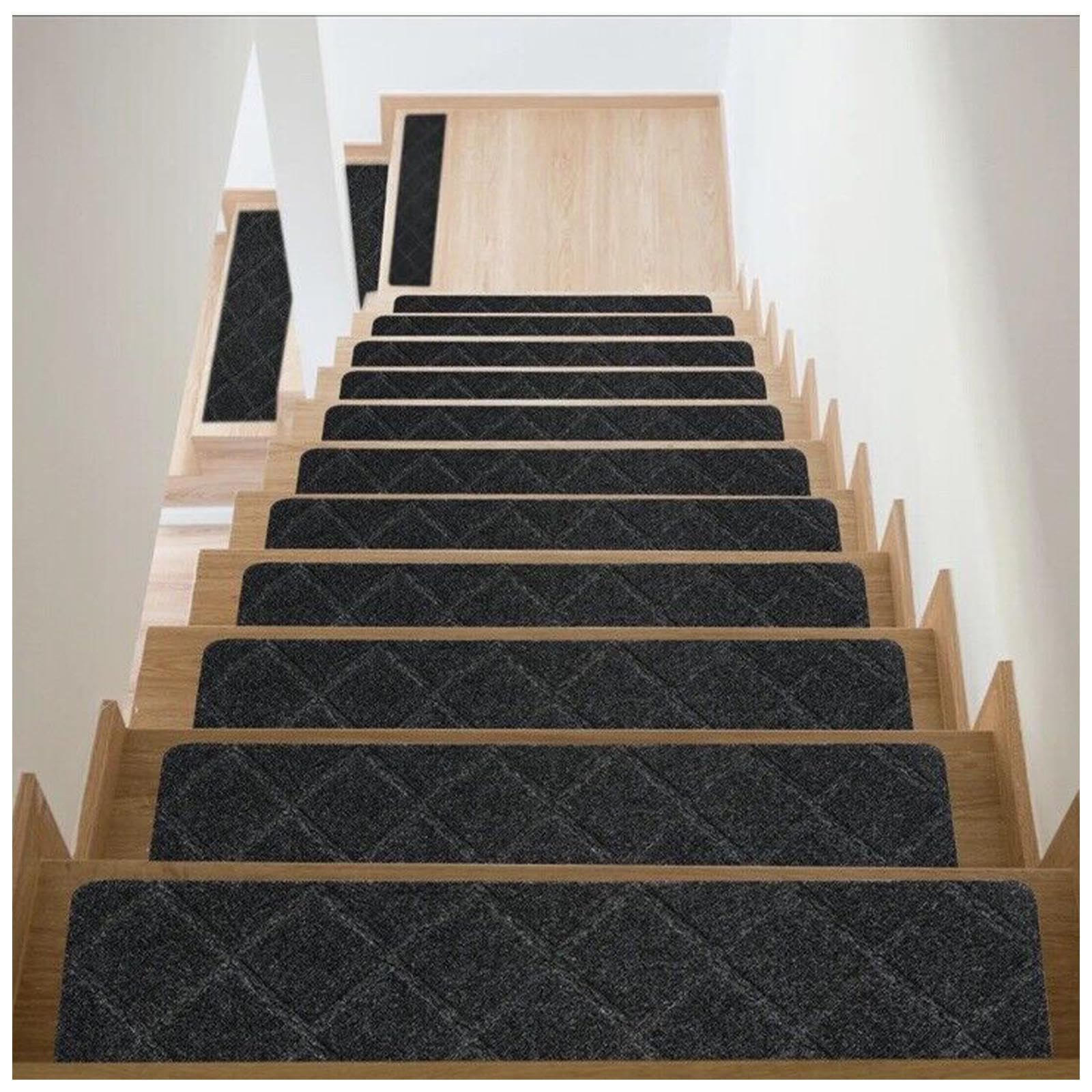 Tapis Escalier Antidérapant, Tapis Antidérapant Lavable Tapis D'escalier Autocollants 76 × 20,3 cm Sécurité pour Personnes âgées, Enfants et Chiens,B-4Pcs