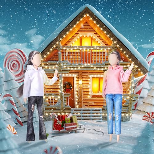 Miniatura 4 de Bencailor - Juego de 8 piezas de ropa de muñeca de 11.5 pulgadas, suéteres de algodón y pantalones de jean, accesorios para muñeca (sudadera de