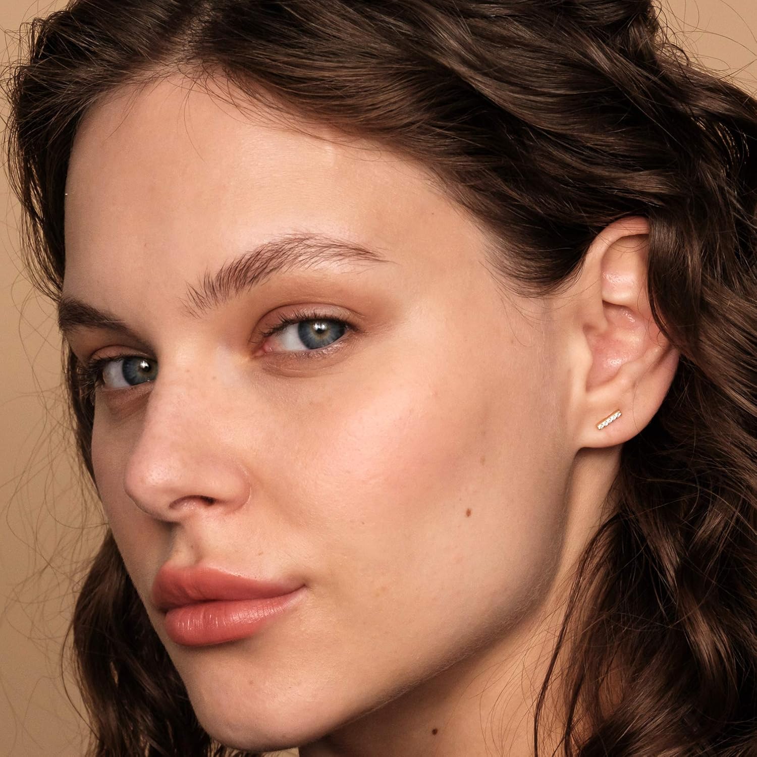 PAVOI 14K Gold Plated 925 Sterling Silver Stud Earrings for Women - Dainty Geometrical Bar Triangle Heart Earrings - Valentines Day Trendy Jewelry - Image 2