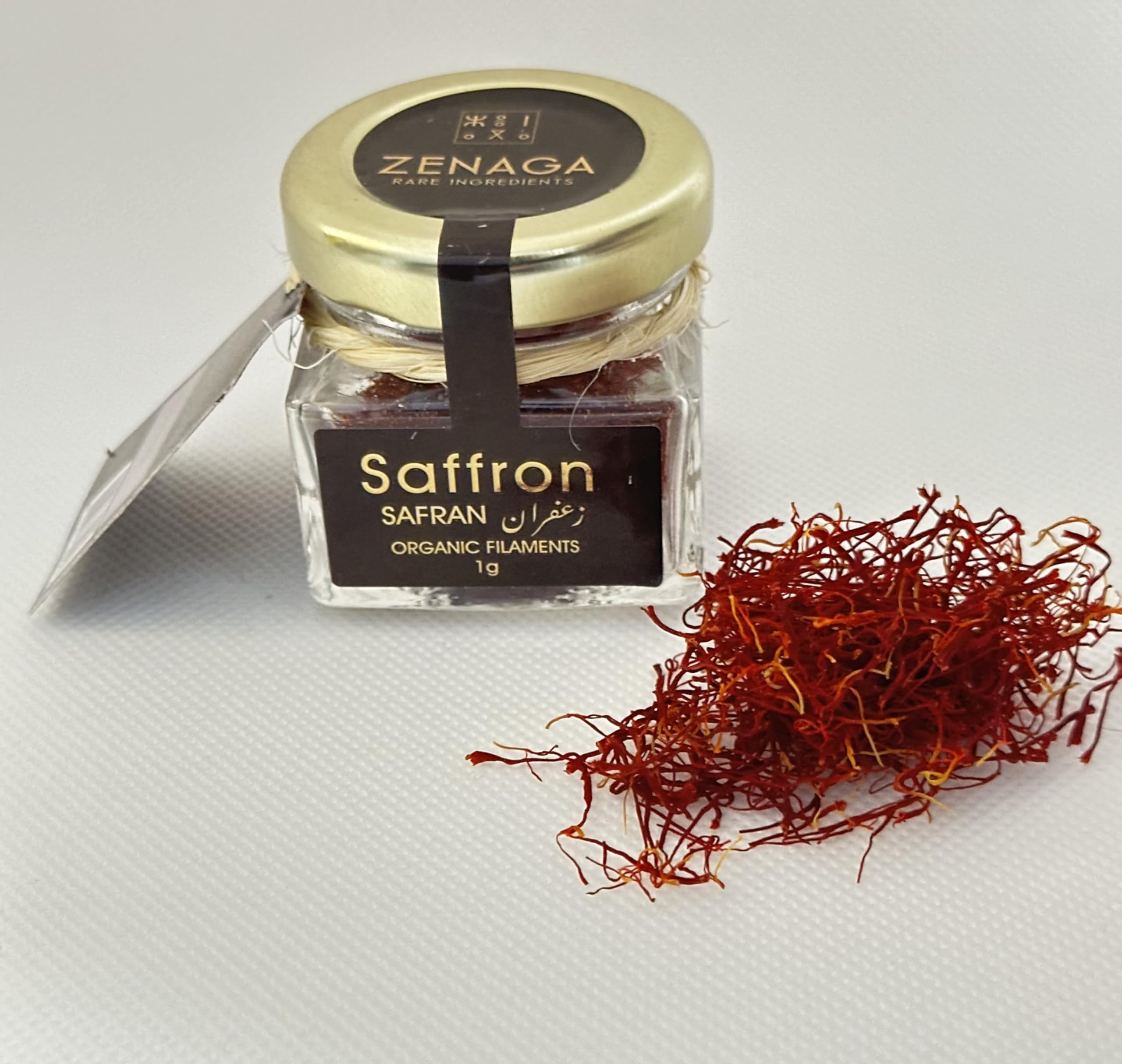 Safran en Pistils Bio et Ethique Sud Marocain - 1g de filaments en pot en verre