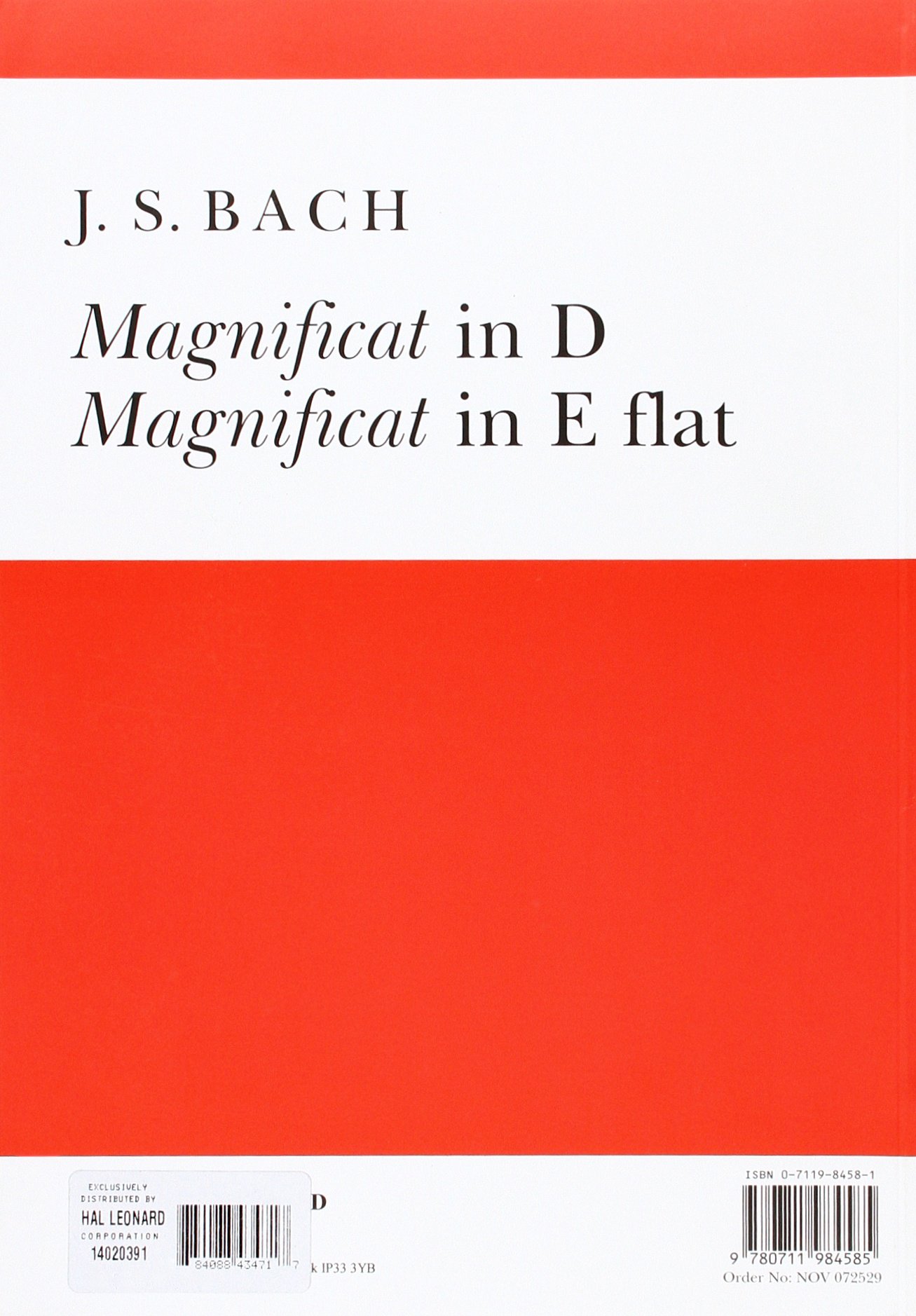 J.s. bach: magnificat in d/magnificat in e flat chant: Bwv243 & Bwv 243a