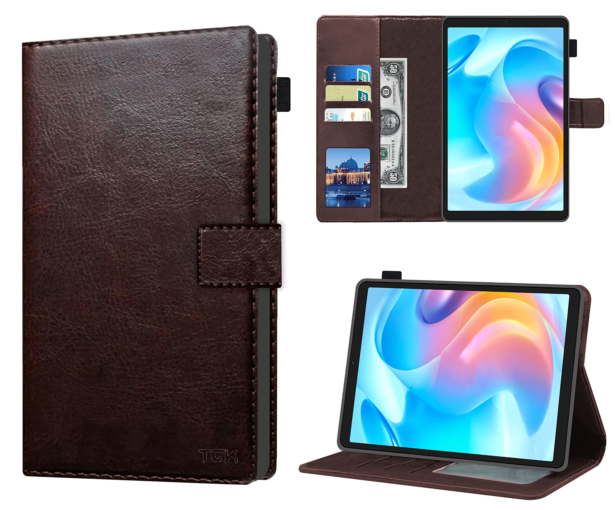 TGK Wallet Leather Flip Case Cover for Realme Pad Mini 8.7 Inch Tablet 2022 Release Dark Brown (B09ZLL4J8L) Amazon Price History, Amazon Price Tracker