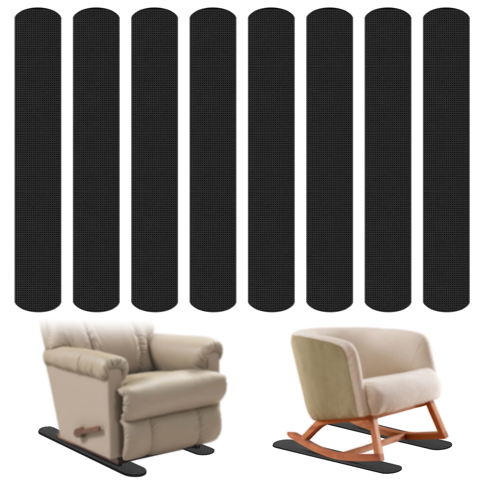 8 almohadillas antideslizantes de 30 pulgadas para suelos de madera dura y otros tipos de suelos, manteniendo reclinables, sofás, sillas y muebles en su lugar