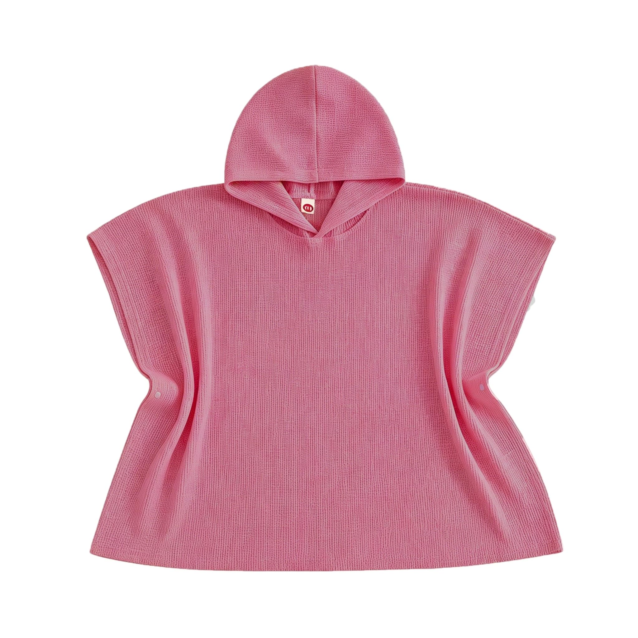 Geagodelia Hooded Swimming Poncho Towels for Kids Toddler Baby Boys Girls Waffle Fabric Soft Changing Robe Towel Beach Cover Up (Dusty Rose, 7-8 Years)