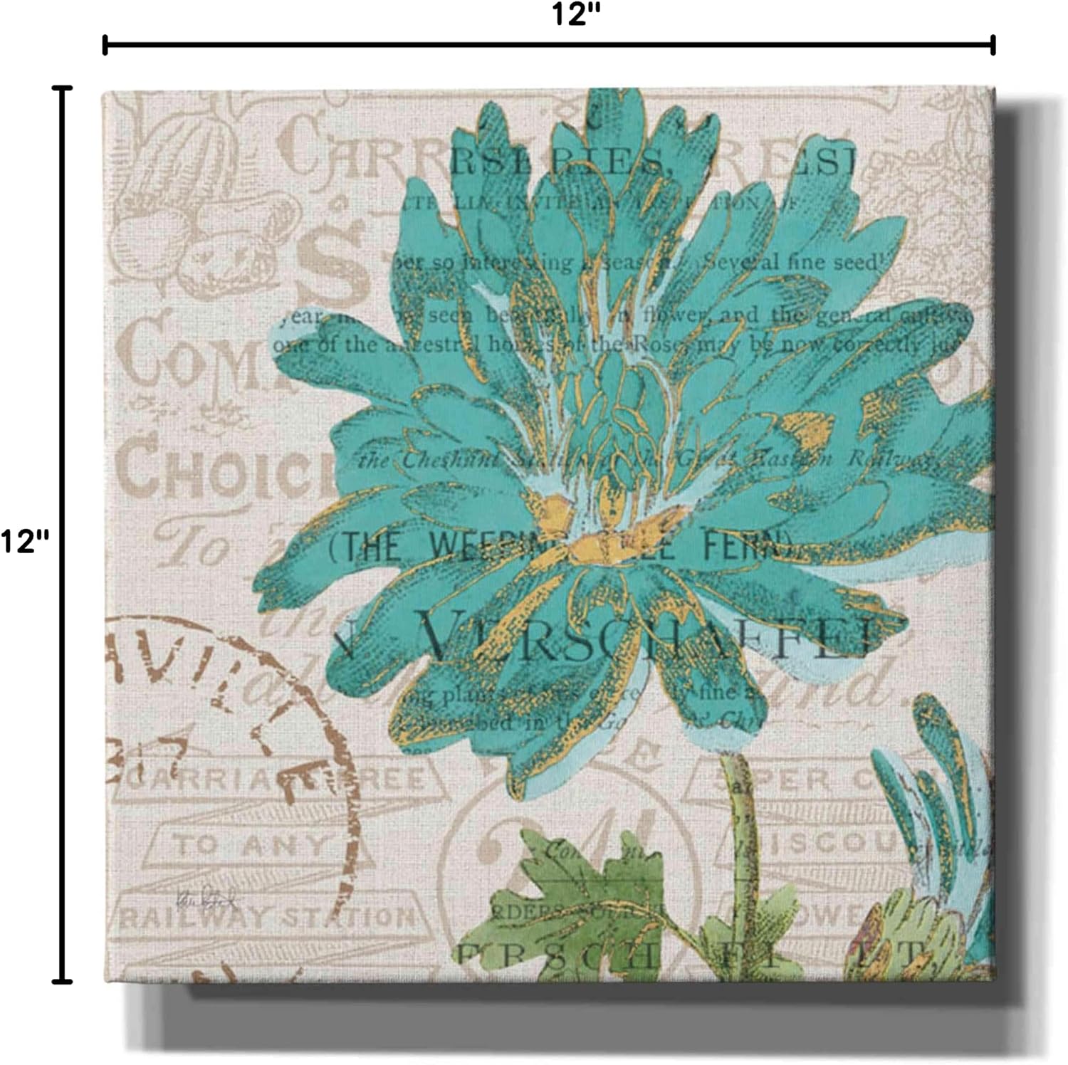 Epic Graffiti 'Bookshelf Botanical IV' by Katie Pertiet, Canvas Wall Art, 12"x12"