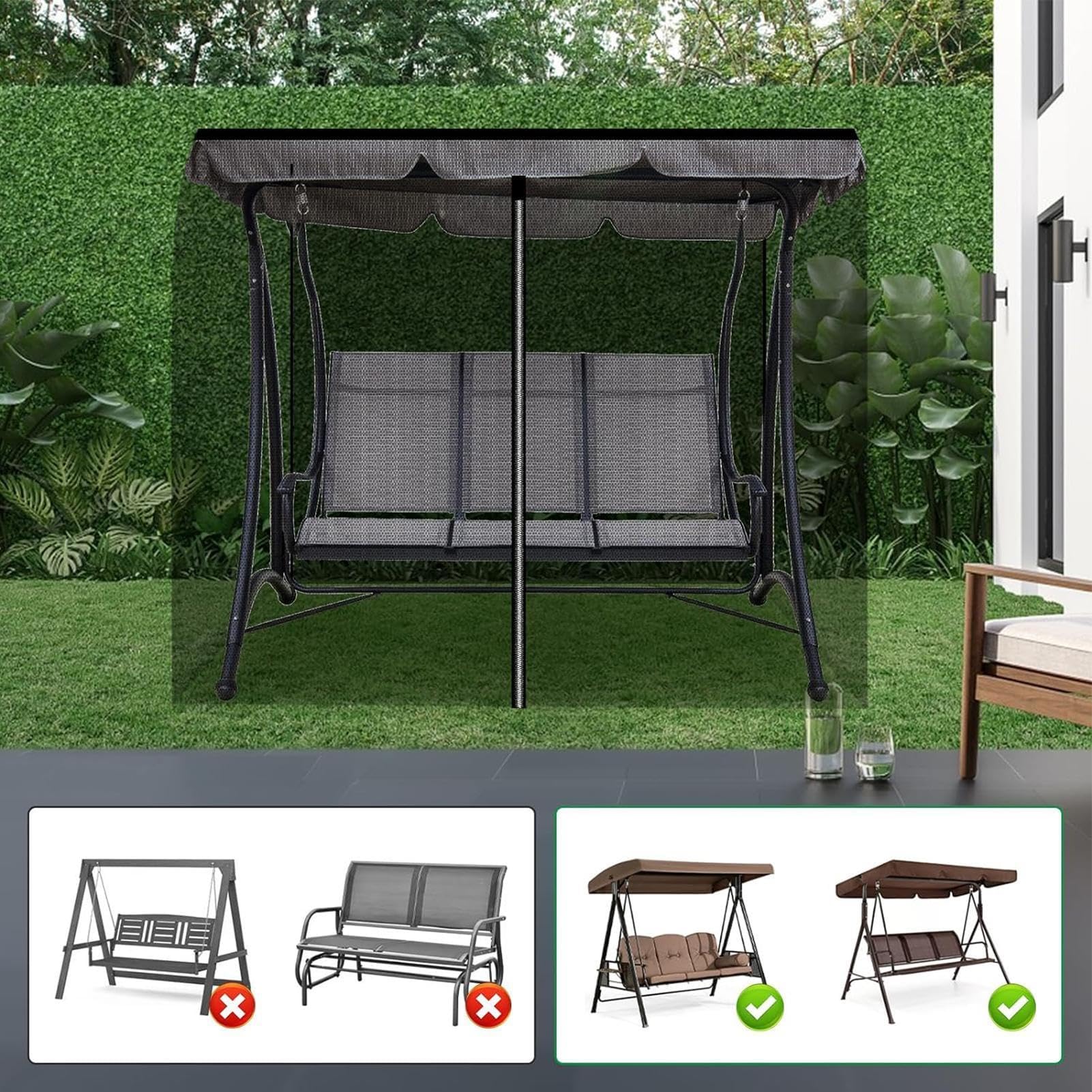 Huśtawka ogrodowa na patio z moskitierą – 2-3-osobowa wisząca huśtawka z zamkiem błyskawicznym ochrona siatki do ogrodu i na taras, idealny do relaksu bez robaków