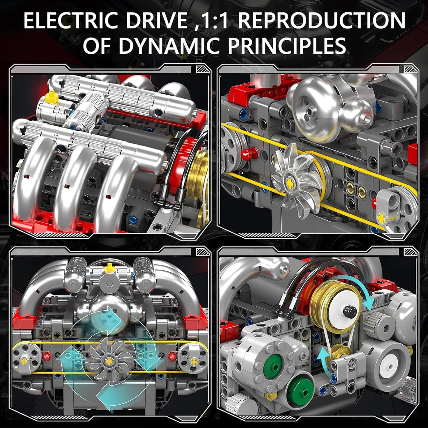 Mould King 10193 Boxer Engine Building Blocks Sets, Engine Model kit That Run, Build Your Own Mini Engine, STEM Model Building Engineering Toys for Adults/14+ (609+PCS) - Image 3