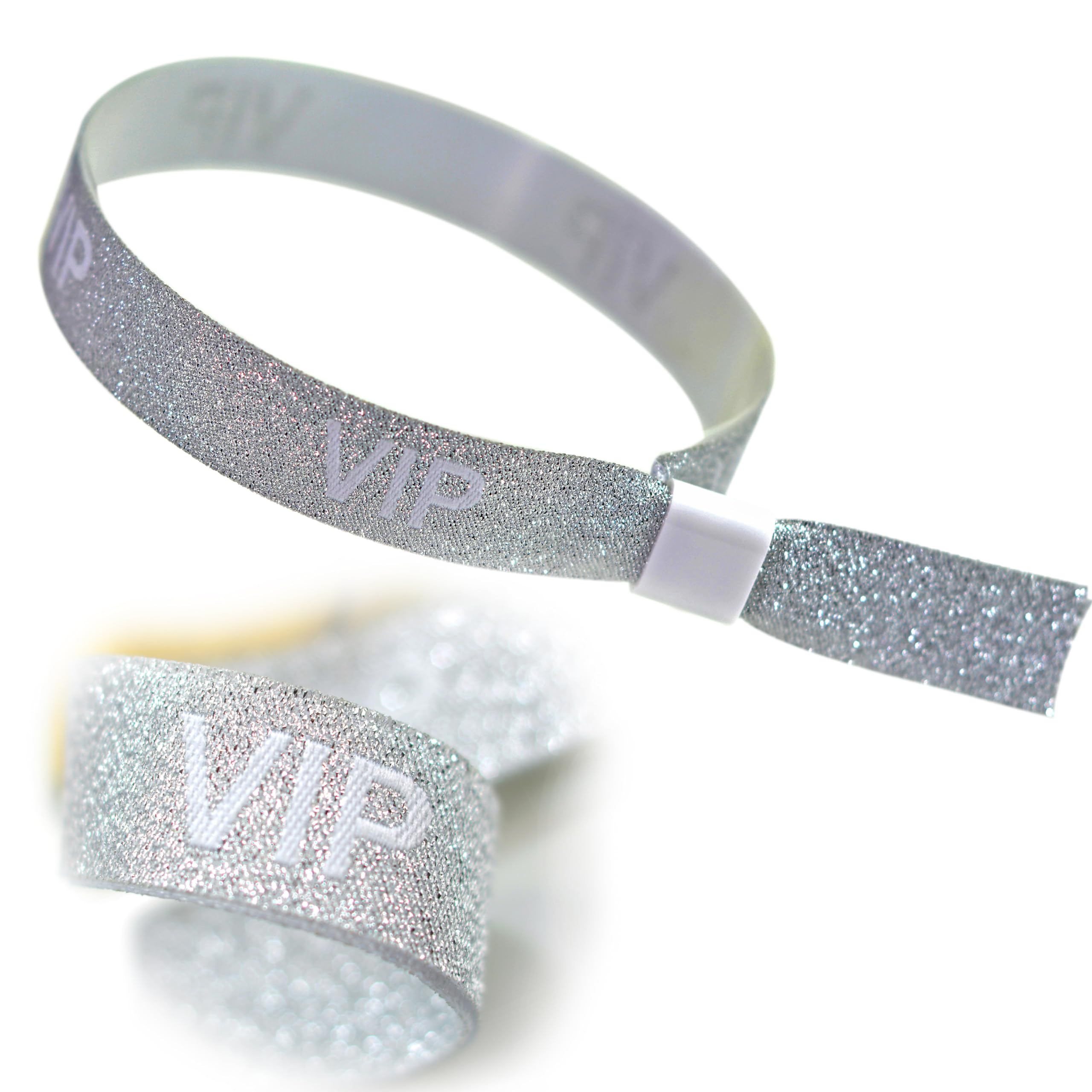 HDHYWRIS 100pcs VIP Cloth Event Wristbands,Color Bracelet Without Logo Resistant,Suitable for Concert Wrist Parties Admission Band for Events (Silvery