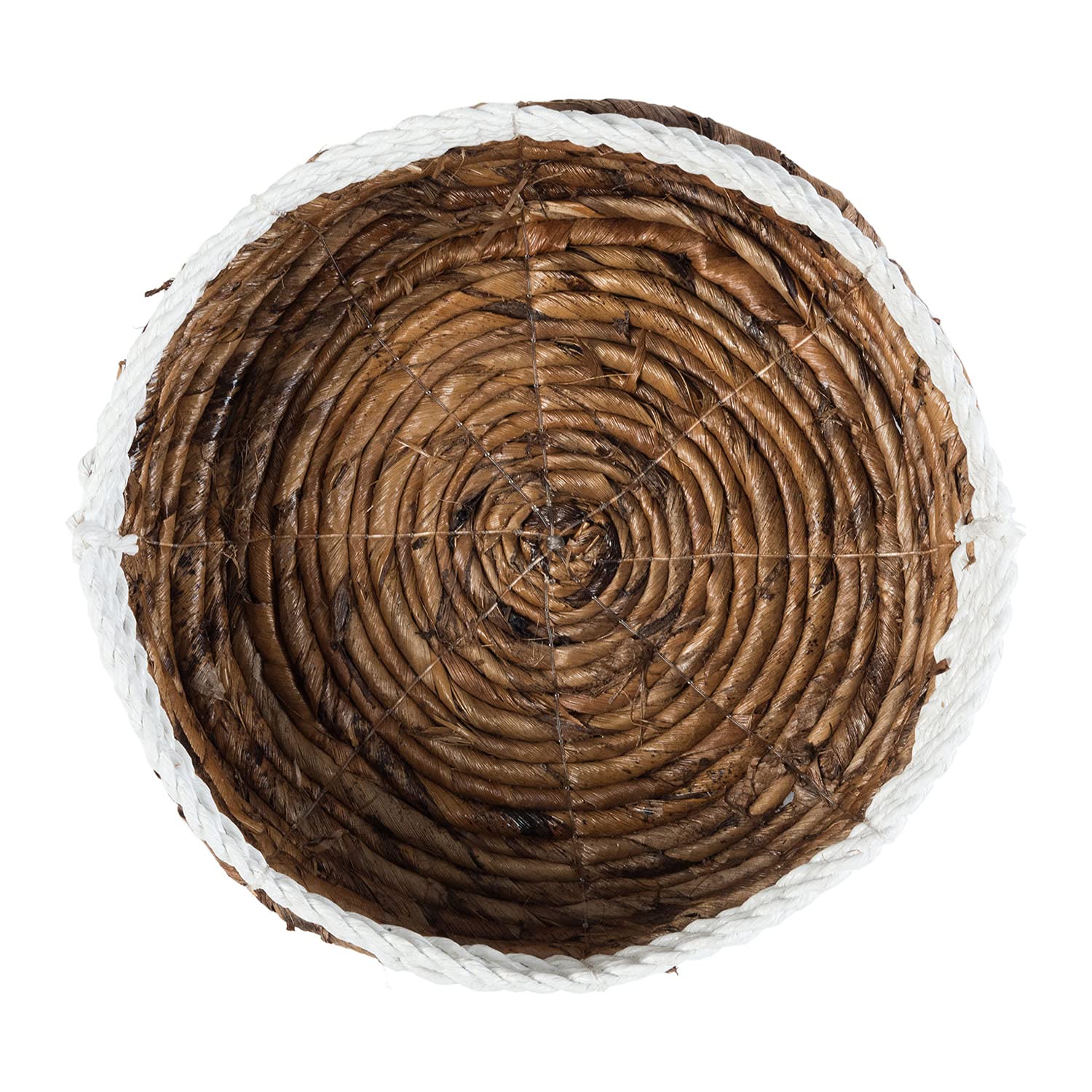 Cesta de almacenamiento de fibra natural, color blanco