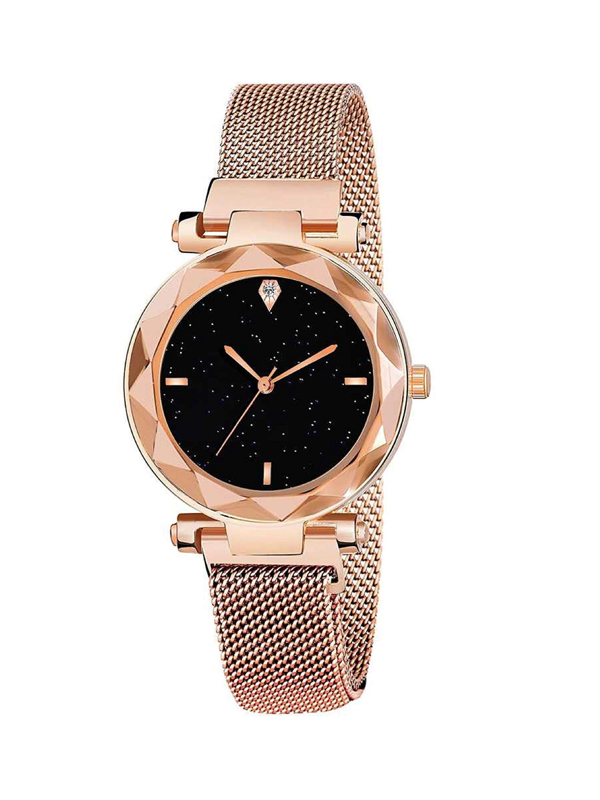 Sooms Analogue Womens Watch - Rose Gold Color Magnetic (Black Dial) (B08THNHRVK) Amazon Price History, Amazon Price Tracker
