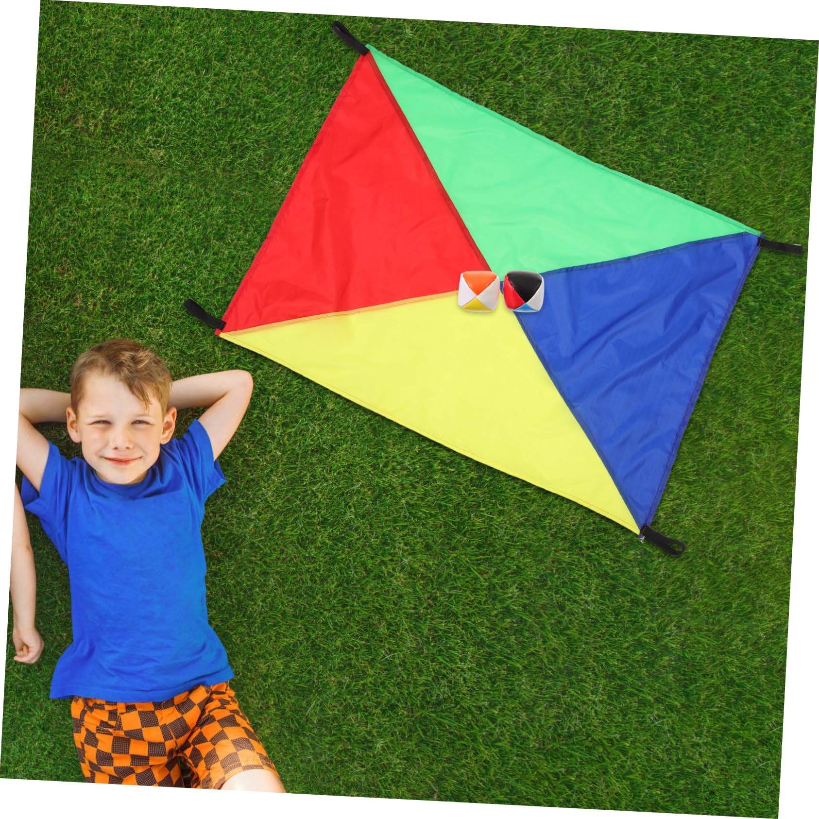 BESPORTBLE 1 Set Sensory Integration Training Equipment Outdoor Rainbow Umbrella Plaything Cloth Colorful Balls Educational for Fitness Teamwork Development