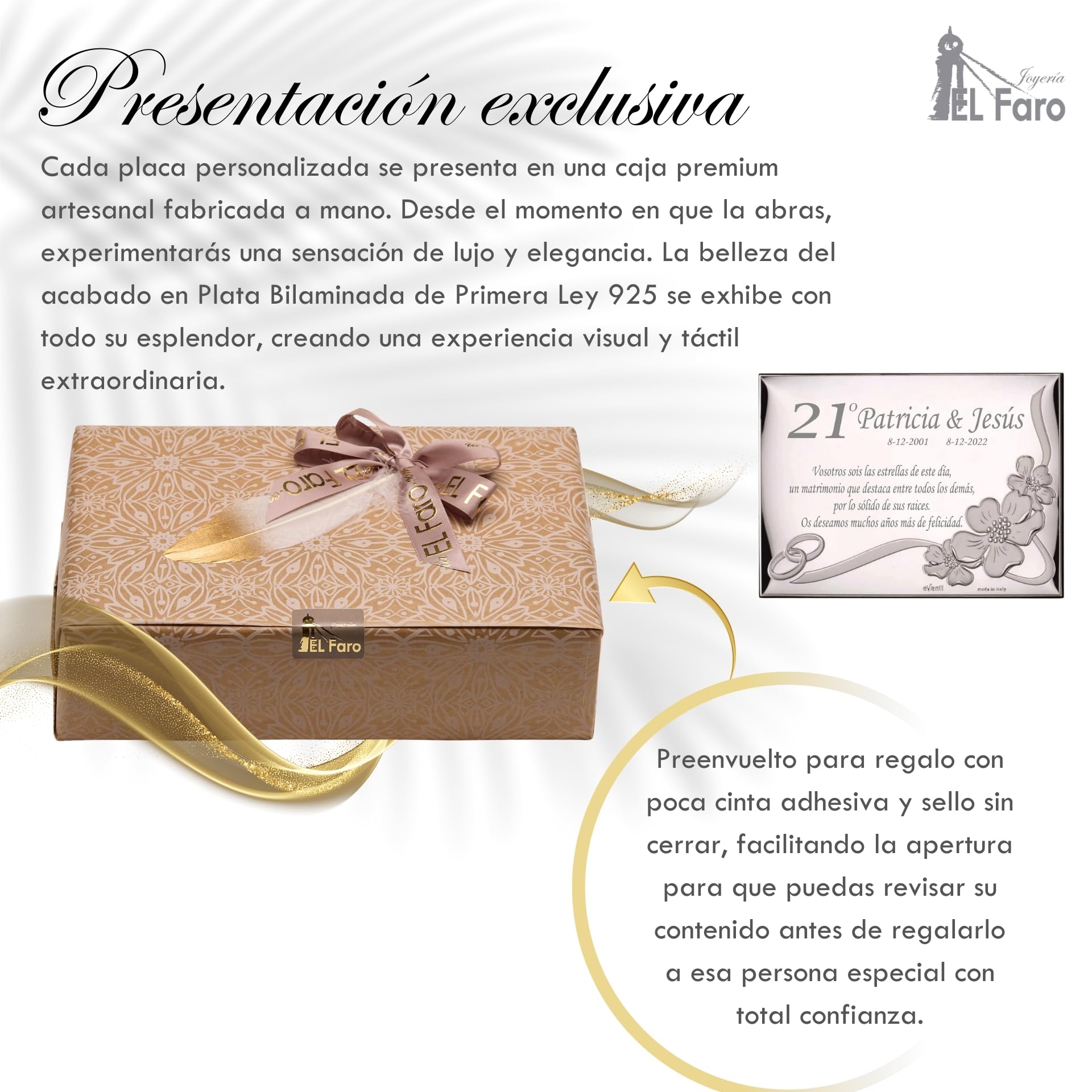 Placa conmemorativa personalizada 13x18 homenaje para bodas