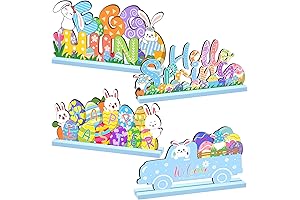 4PCS Easter Wooden Table Sign: Vibrant Springtime Decor for Indoor Celebrations