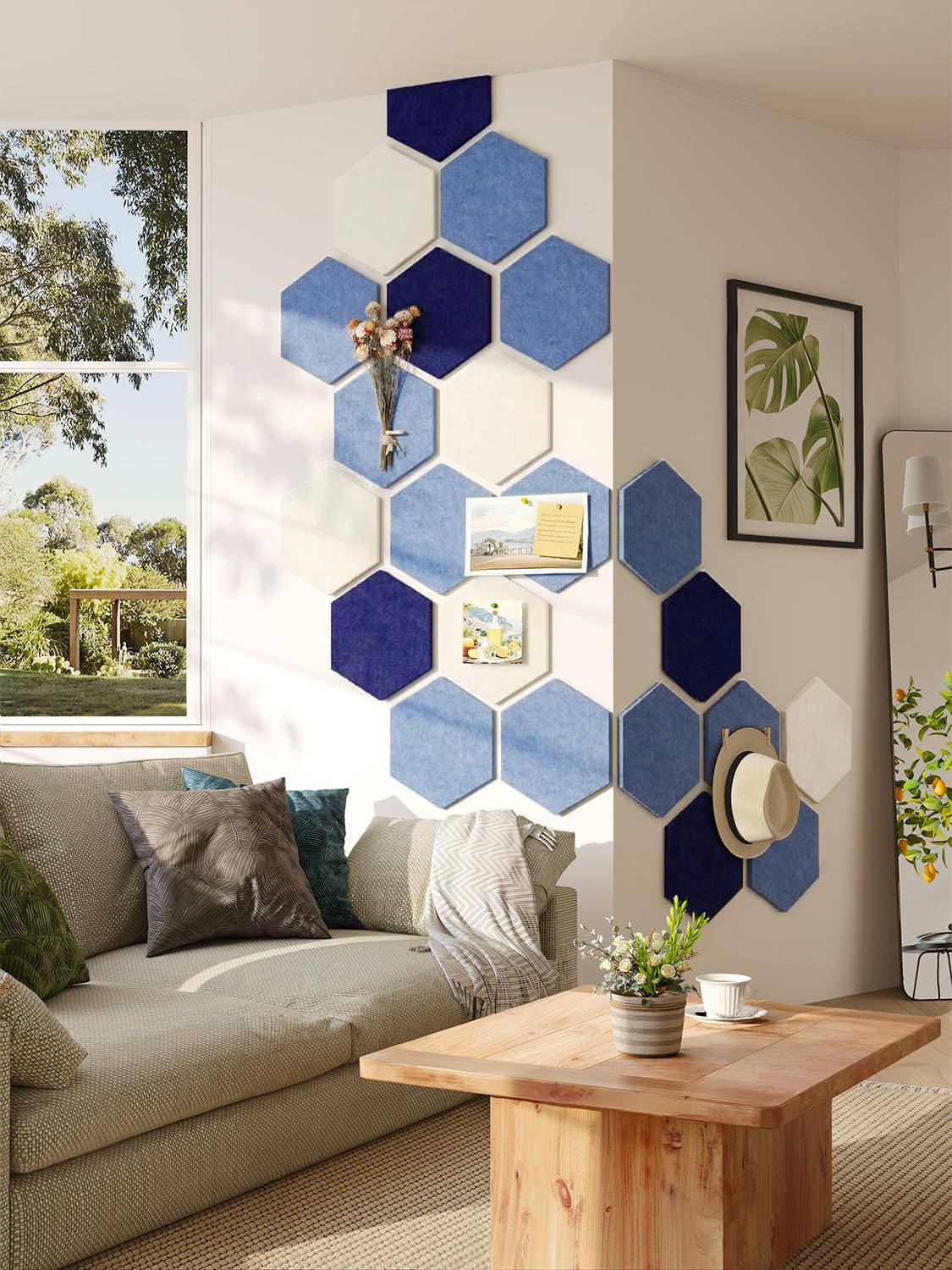 Groß Filz Pinnwand Selbstklebend Korkplatte Filzplatte mit 30 Pinnnadeln, 8 Stück Korkwand Filzboard Memotafeln Bulletin Board Memo Boards Wanddekoration für Büro Küche