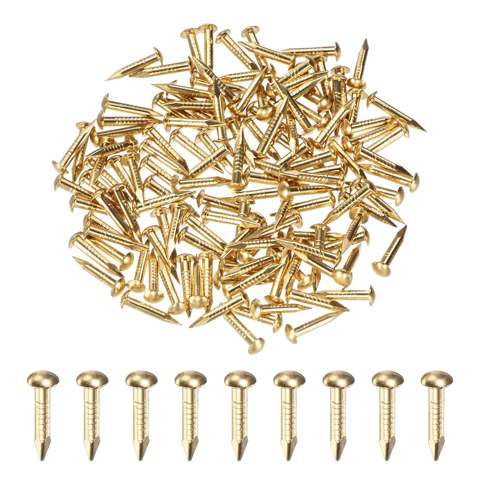 M METERXITY 100-Pack Small Tiny Nails, 1.5mm x 10mm Brass Precision MIni Nails Hardware R…