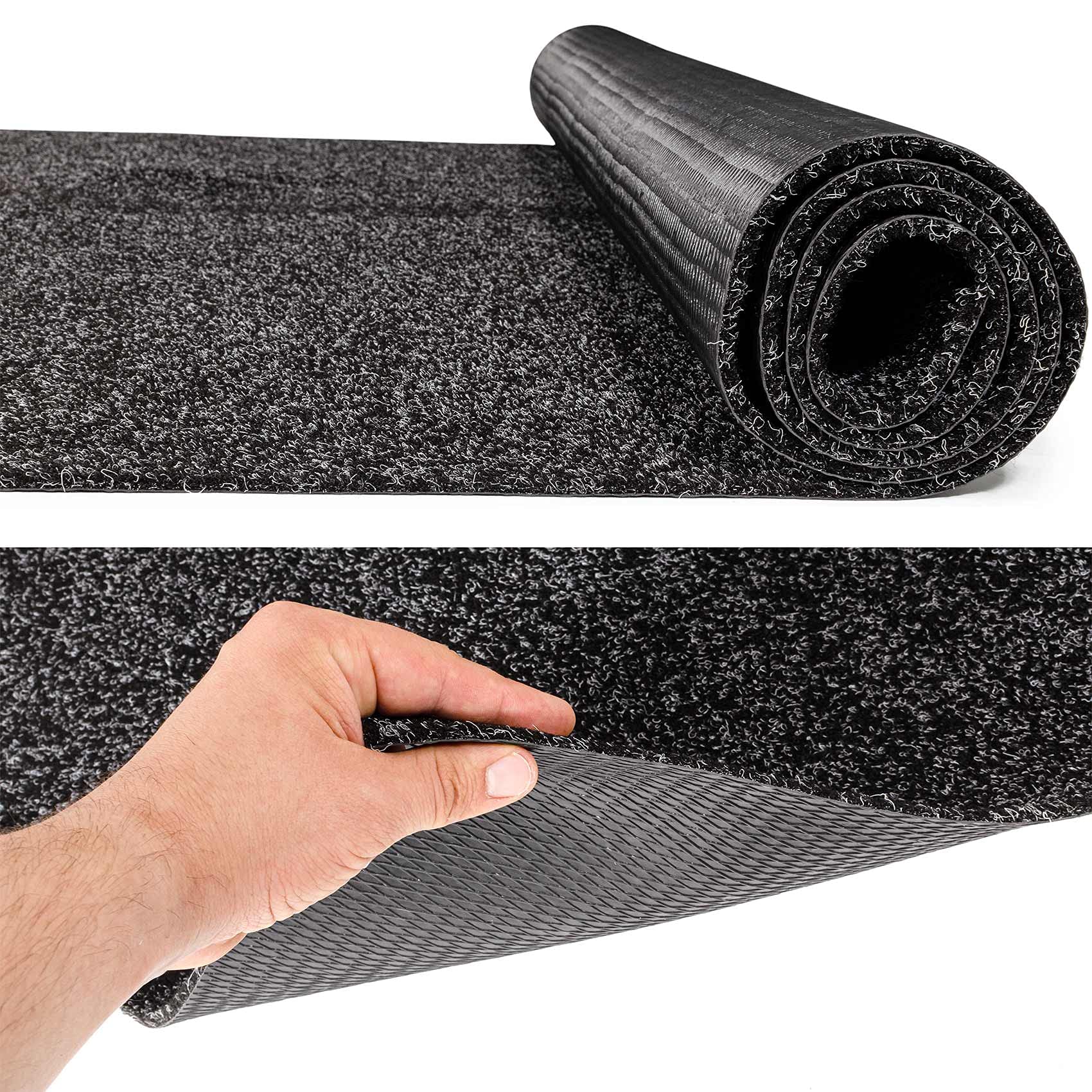 Poet Tapis de sol, paillasson, anti-salissures, pour l'intérieur et l'extérieur, convient au couloir, hall d’entrée, noir, 100 x 300 cm