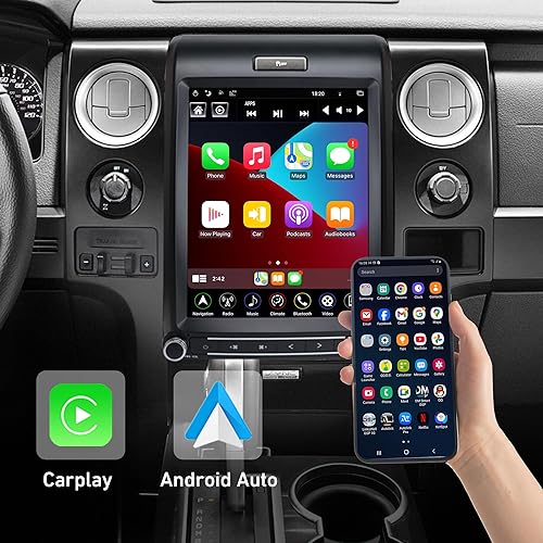 Miniatura 3 de T-Style 12.1″ Touch Screen Radio for Ford F150 2013-2014, Android Head Unit with GPS Navigation, Bluetooth, WiFi, USB/AUX | Supports CarPlay,Backup