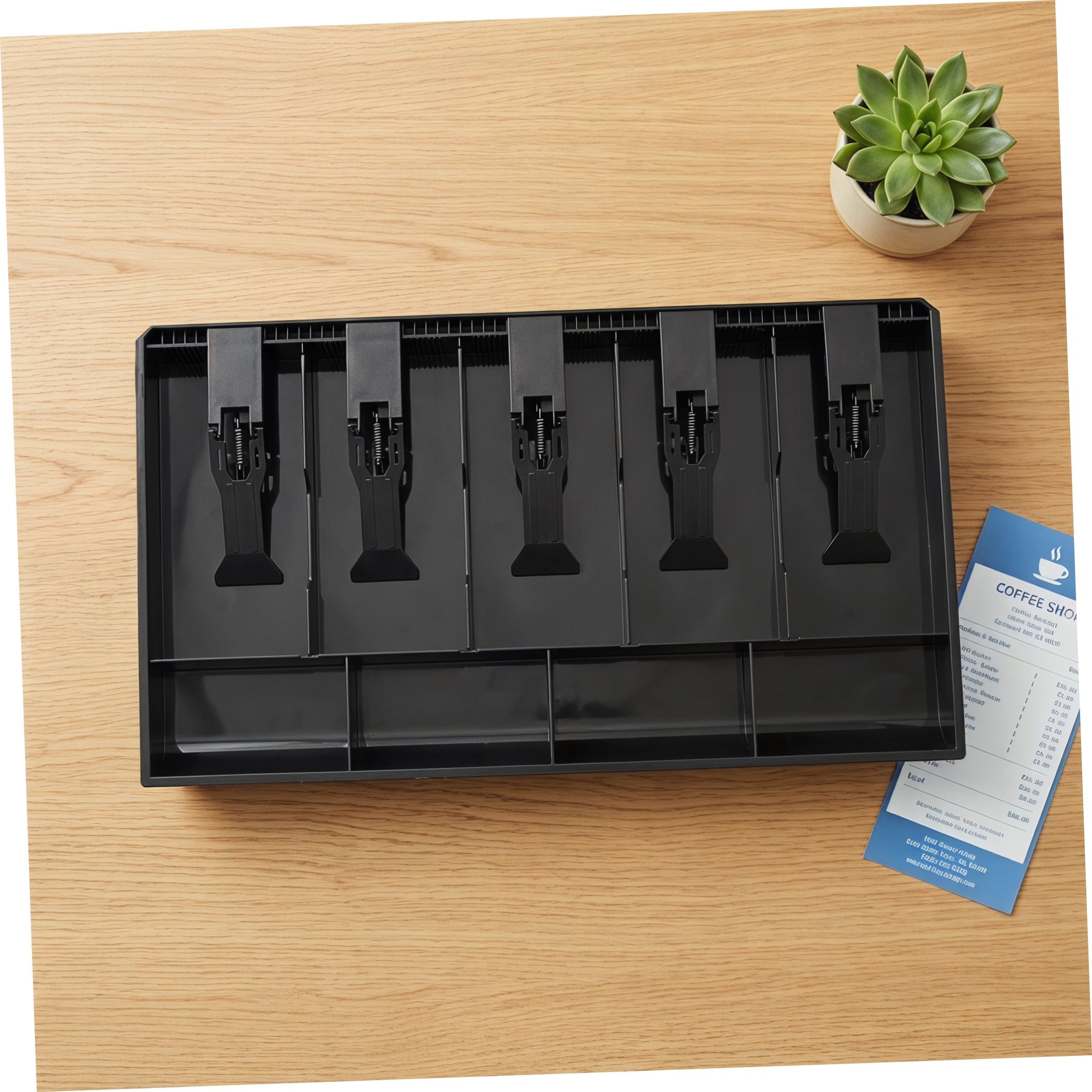Ciieeo 2 Pezzi Vassoio Facile da Inserire e Pulire con Scomparti Cassetto per Cassa Porta Contanti in Resistente per Negozi e Uffici
