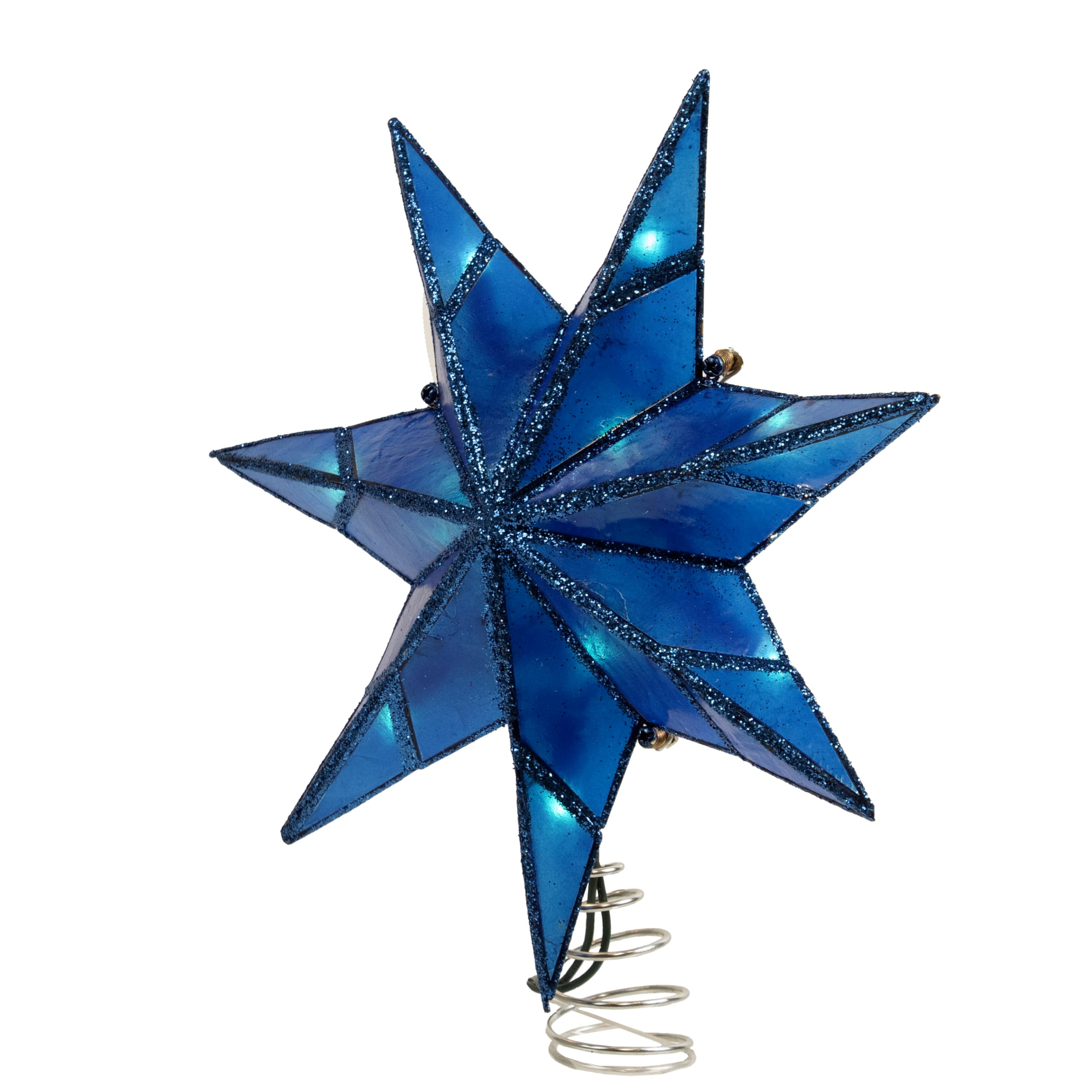 Amazon.com: Kurt Adler 10-Light 7-Point Blue Capiz Star Treetop