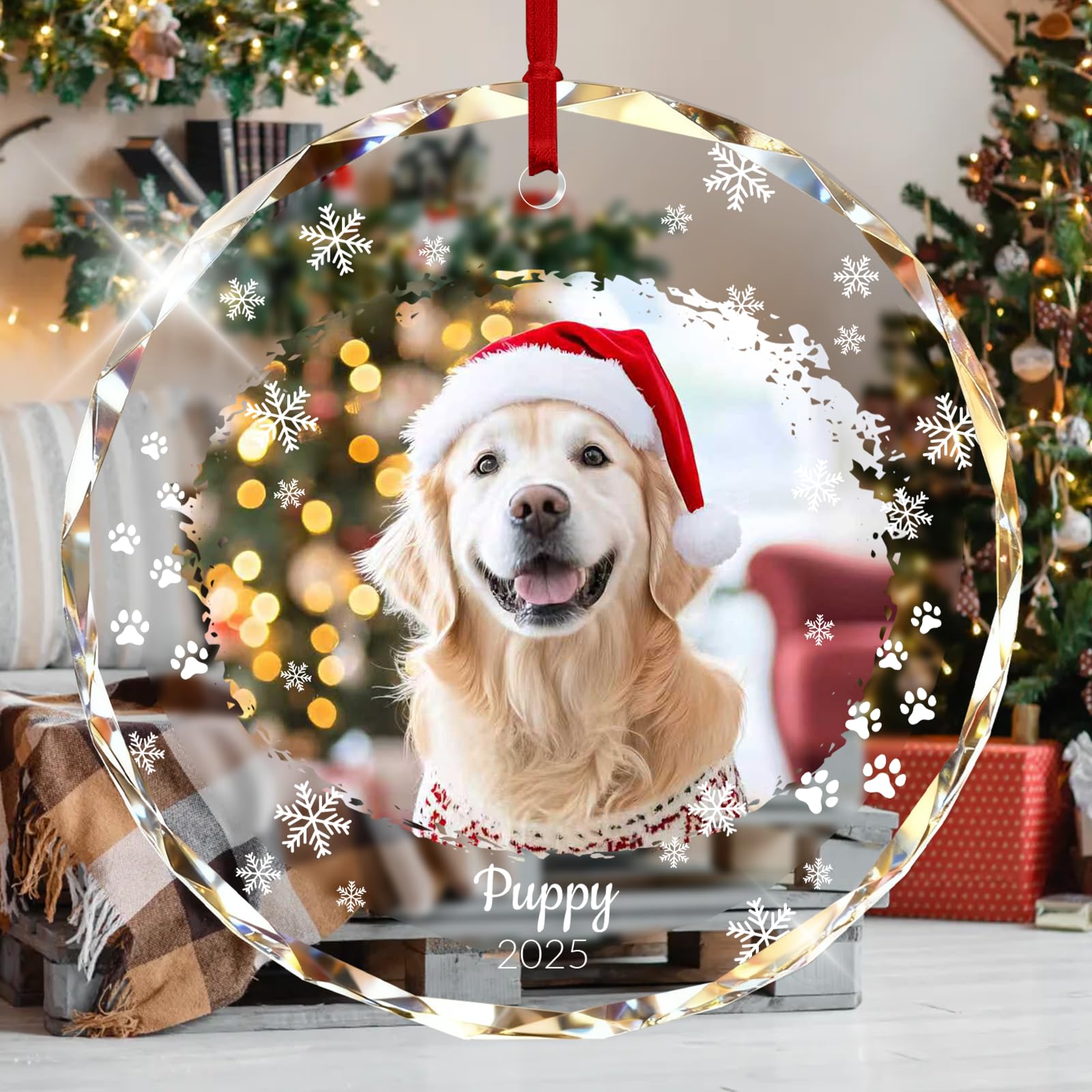 Yatediy Pet Style Personalised Christmas Decorations With Dog Photo - Custom Xmas Baubles For Tree Decorations,Puppy Cat Pet Lover Keepsake Gifts (Pet Style)