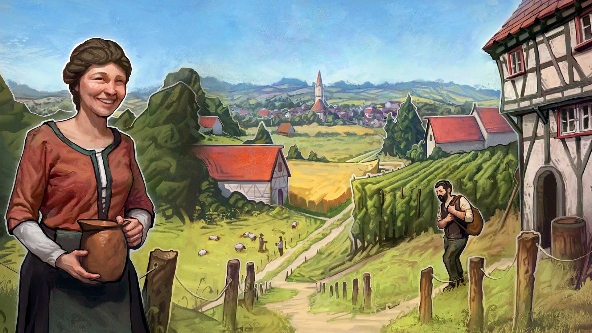Asmodee - Hallertau - Gioco da Tavolo, 1-4 Giocatori, 12+ Anni, Edizione in Italiano