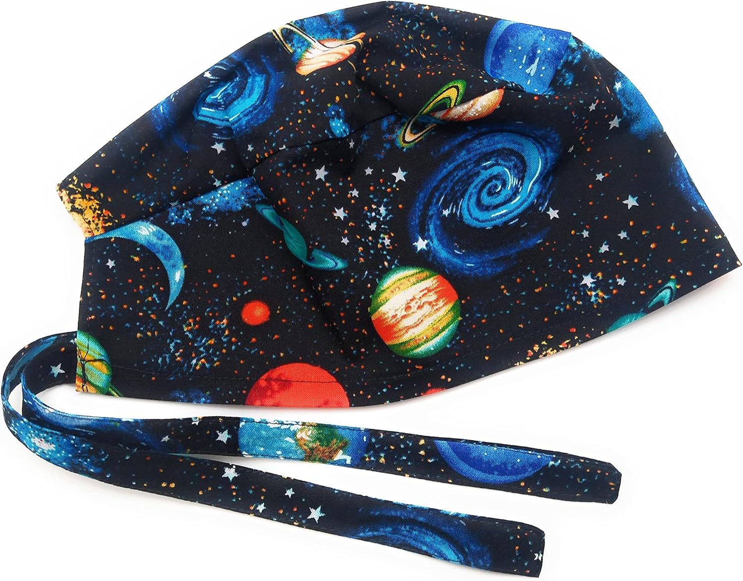 Scrub Hat Planets Solar System Science Cotton Fabric Cap Do-Rag Skull Black