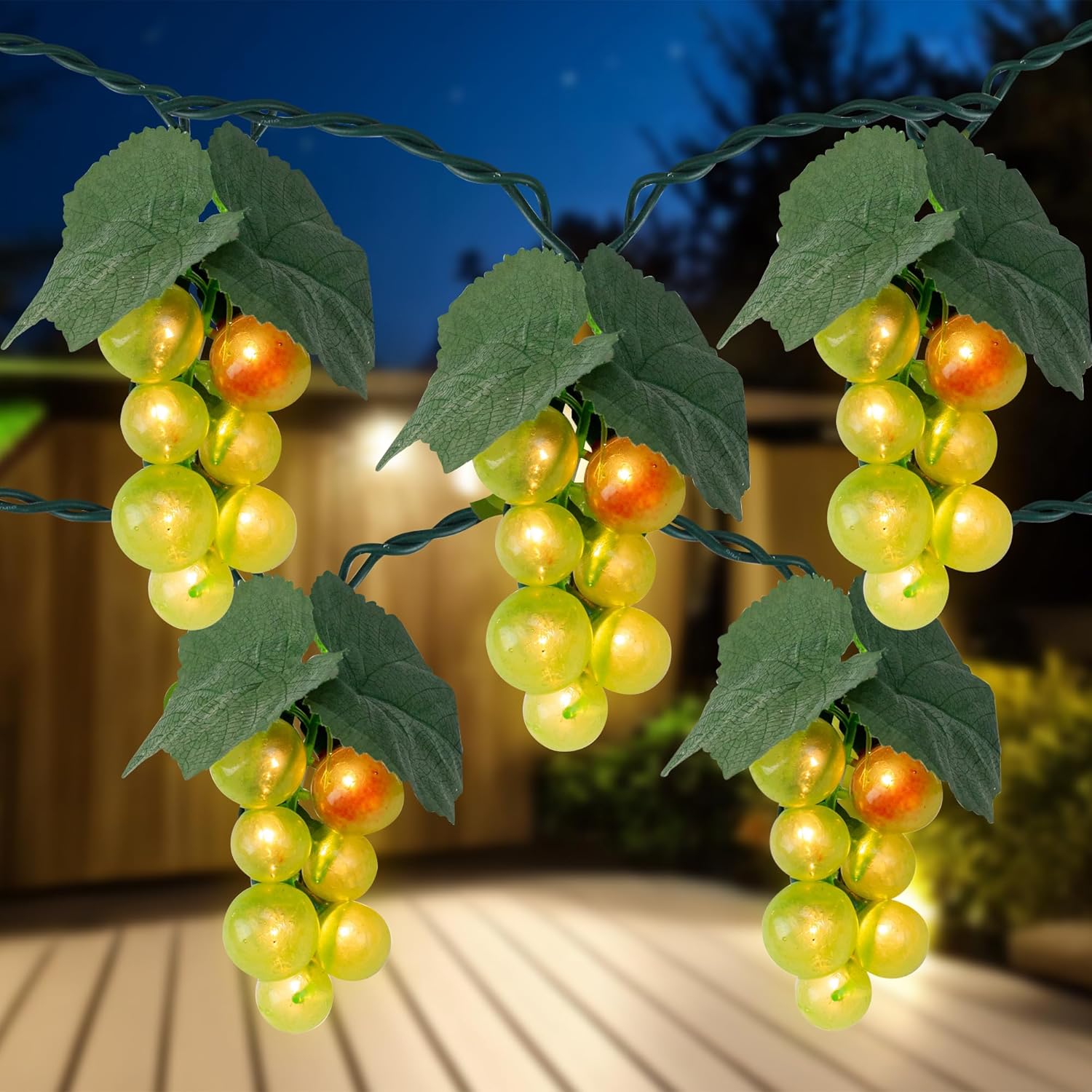 Northlight Grape Cluster Outdoor Patio String Light Set - Green - 6' Green Wire - 5ct