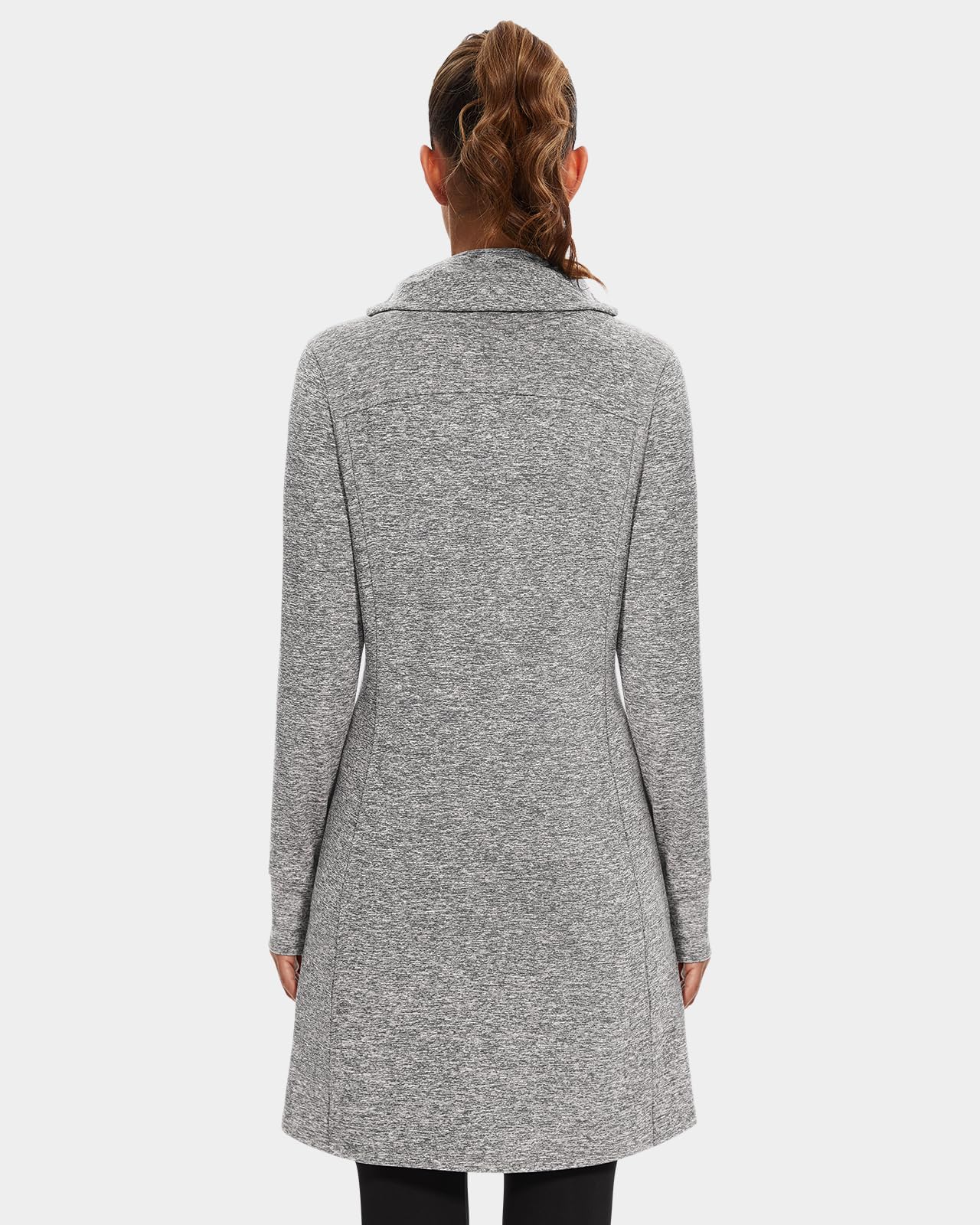 Soneven Damen Fleece Pullover Sweatshirt mit Taschen Rollkragen Langarm Winter Herbst Sweatkleid