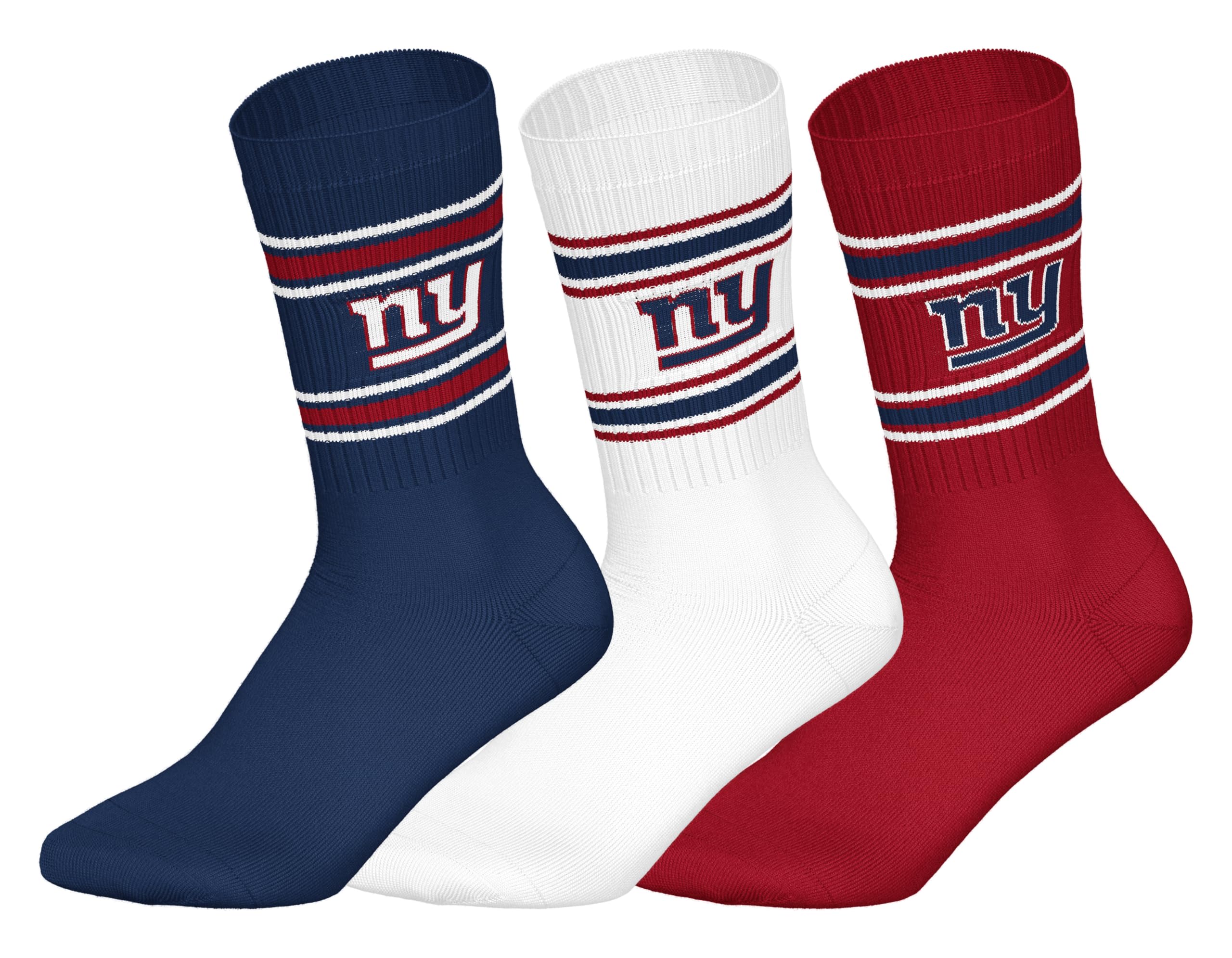 NFL Unisex Ny Giants Crew Socks Sport Socks (Pack of 3)