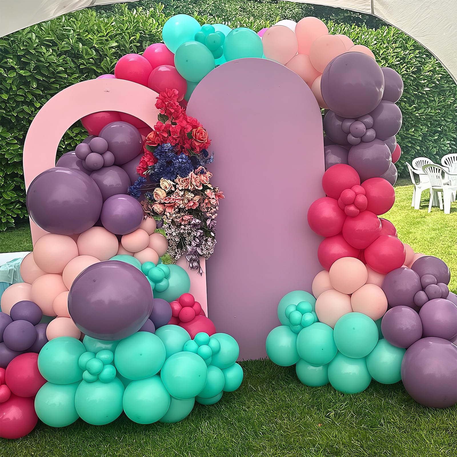 HILAVO Luftballons Rosa Lila Türkis 60 Stück 12 Zoll Pastell Pink Lila Blau Party Luftballon Set mit Konfetti Latex Helium Ballon für Kinder Mädchen Geburtstag Hochzeit Anime Babyparty Party Deko