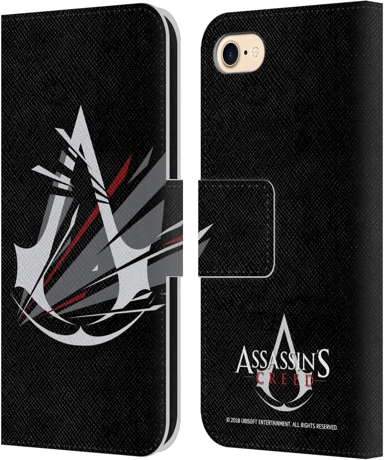 Head Case Designs Officially Licensed Assassin's Creed Geometric Logo Leather Wallet Case Compatible with Apple iPhone 7/8 / SE 2020 & 2022