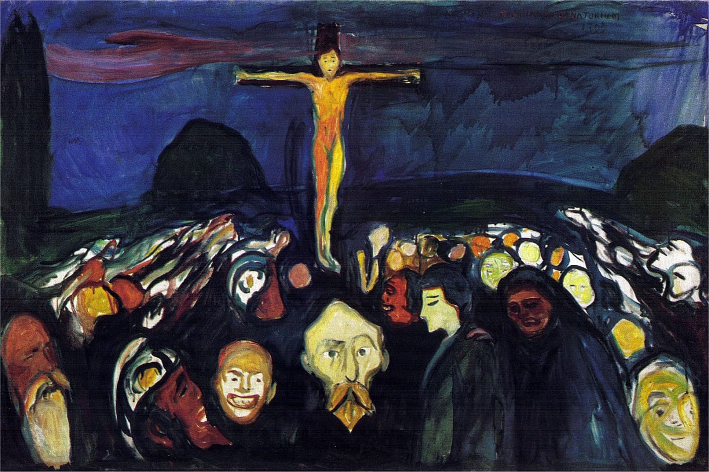 ARTXLXXBN Famous Print Painting Colorful Art Print Golgotha by Edvard Munch Canvas Art Decorations for Home Decor 60x90cm